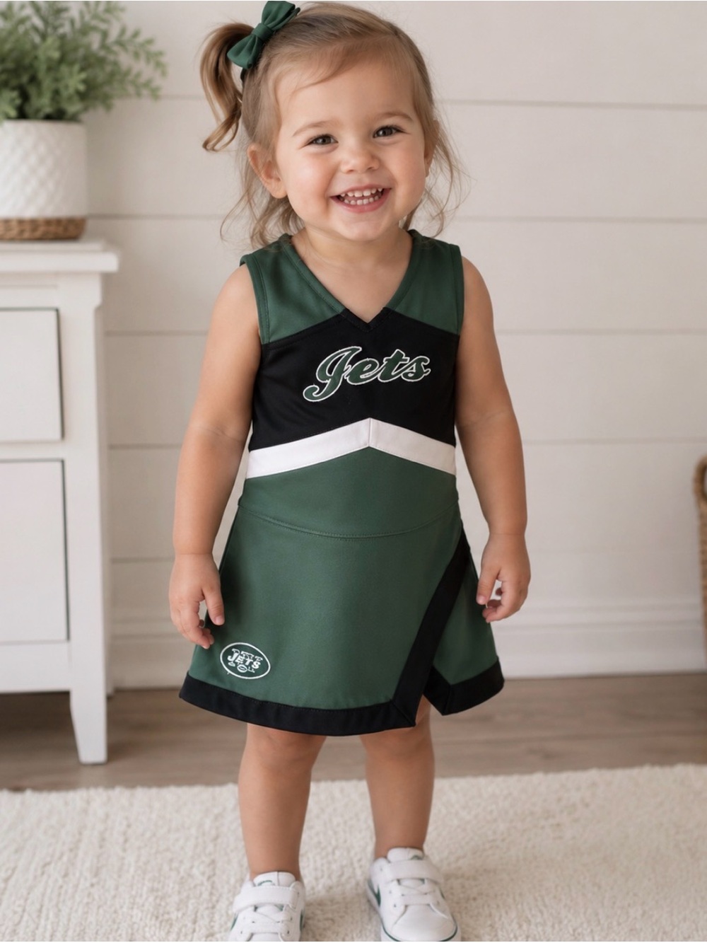 New York Jets Cheer Dress Baby Girl 24M  Cheerleader Outfit Costume Football‎ 2